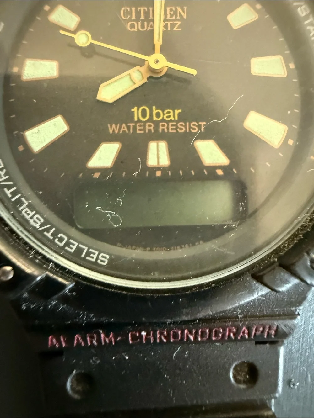 Citizen T011-312791 Y Analog & Digital Black Men's Watch Retro Vintage Used
